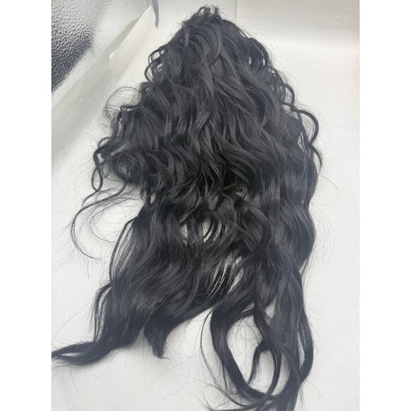 Fashion Wig, Realistic Heat Resistant Black Wig - Long Wavy Wig with Tag *READ.. - Picture 1 of 15